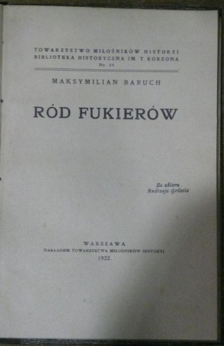 Baruch Maksymilian-Ród Fukierów